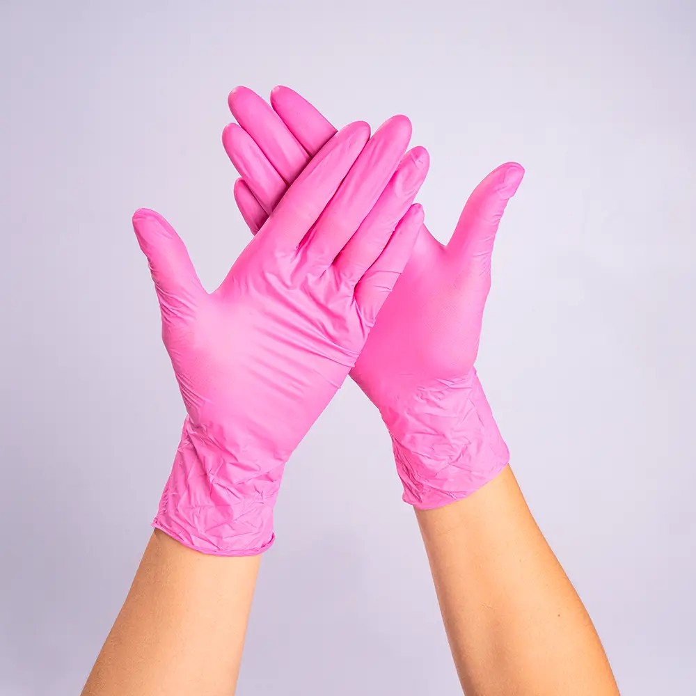 GUANTE DE NITRILO ROSADO TALLA M OPRUCARE