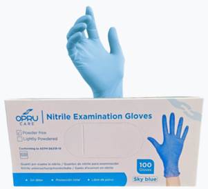 GUANTE DE NITRILO CELESTE TALLA S OPRUCARE