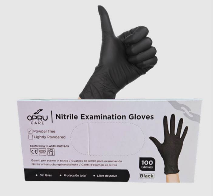 GUANTE DE NITRILO NEGRO TALLA L OPRUCARE